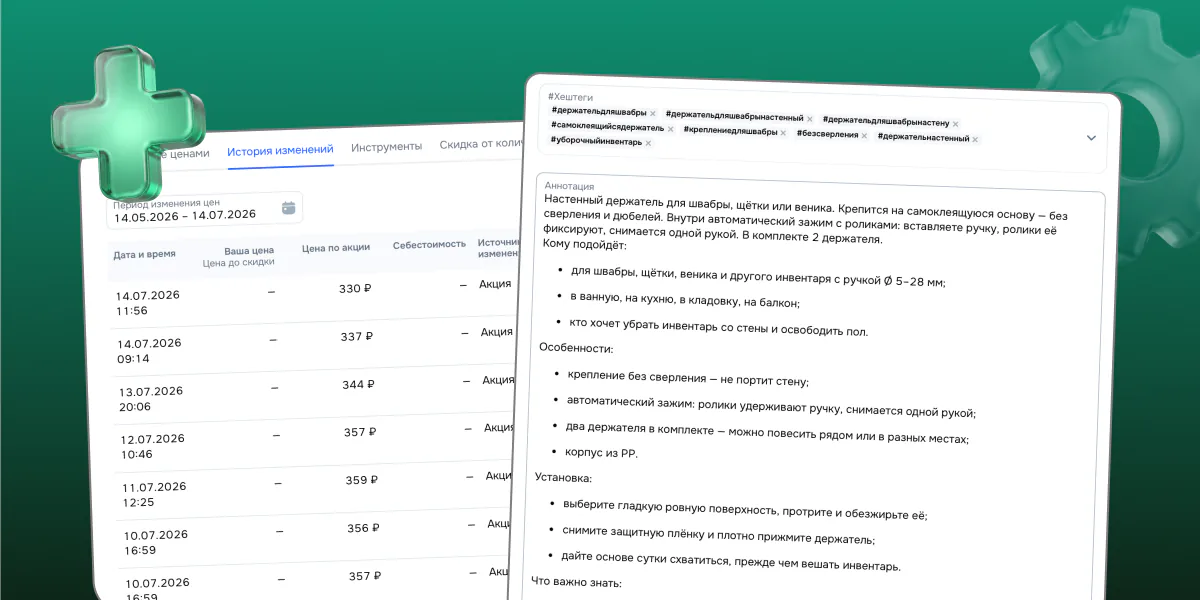 История изменения цен товара и его карточка с аннотацией на Ozon